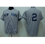 mlb new york yankees #2 jeter grey(2009 logo)