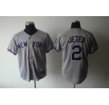 mlb new york yankees #2 jeter grey[3000 hits patch]
