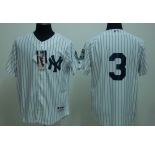 mlb new york yankees #3 ruth white(2009 logo)