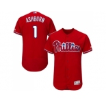 Men Philadelphia Phillies #1 Richie Ashburn Red Flexbase Authentic Collection Stitched MLB Jersey