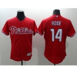 Men Philadelphia Phillies #14 Pete Rose Majestic red Flexbase Authentic Collection Player Jersey