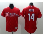 Men Philadelphia Phillies #14 Pete Rose Majestic red Flexbase Authentic Collection Player Jersey