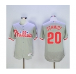 Men Philadelphia Phillies #20 Mike Schmidt Majestic Grey Flexbase Authentic Collection Player Jersey