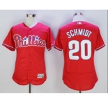 Men Philadelphia Phillies #20 Mike Schmidt Majestic red Flexbase Authentic Collection Player Jersey