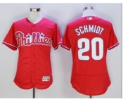 Men Philadelphia Phillies #20 Mike Schmidt Majestic red Flexbase Authentic Collection Player Jersey