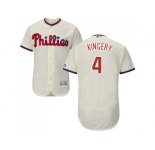 Men Philadelphia Phillies #4 Scott Kingery Cream Flexbase Authentic Collection Stitched MLB Jersey