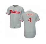 Men Philadelphia Phillies #4 Scott Kingery Grey Flexbase Authentic Collection Stitched MLB Jersey