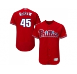 Men Philadelphia Phillies #45 Tug McGraw Red Flexbase Authentic Collection Stitched MLB Jersey