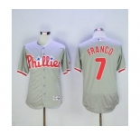 Men Philadelphia Phillies #7 Maikel Franco Majestic Grey Flexbase Authentic Collection Player Jersey