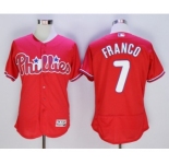 Men Philadelphia Phillies #7 Maikel Franco Majestic red Flexbase Authentic Collection Player Jersey