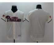 Men Philadelphia Phillies Balnk Majestic Cream 2016 Independence Day Stars & Stripes Flex Base Team Jersey