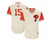 Men's 2017 Little League World Series Phillies #15 Ty Kelly TK Tan Jersey