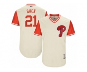 Men's 2017 Little League World Series Phillies #21 Clay Buchholz Buck Tan Jersey