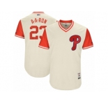 Men's 2017 Little League World Series Phillies #23 Aaron Altherr A-A-Ron Tan Jersey