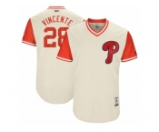 Men's 2017 Little League World Series Phillies #28 Vince Velasquez Vincente Tan Jersey