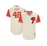 Men's 2017 Little League World Series Phillies #48 Jerad Eickhoff Eick Tan Jersey