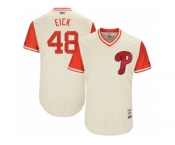 Men's 2017 Little League World Series Phillies #48 Jerad Eickhoff Eick Tan Jersey