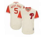 Men's 2017 Little League World Series Phillies #5 Nick Williams Nicky Dubs Tan Jersey