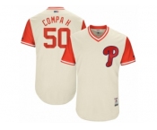 Men's 2017 Little League World Series Phillies #50 Hector Neris Compa H Tan Jersey