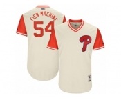 Men's 2017 Little League World Series Phillies #54 Casey Fien Fien Machine Tan Jersey