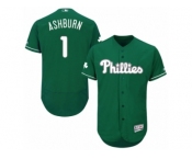 Men's Majestic Philadelphia Phillies #1 Richie Ashburn Green Celtic Flexbase Authentic Collection MLB Jersey