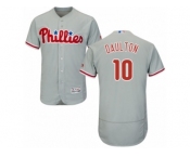 Men's Majestic Philadelphia Phillies #10 Darren Daulton Grey Flexbase Authentic Collection MLB Jersey