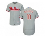 Men's Majestic Philadelphia Phillies #11 Tim McCarver Grey Flexbase Authentic Collection MLB Jersey
