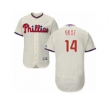 Men's Majestic Philadelphia Phillies #14 Pete Rose Cream Flexbase Authentic Collection MLB Jersey