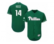 Men's Majestic Philadelphia Phillies #14 Pete Rose Green Celtic Flexbase Authentic Collection MLB Jersey