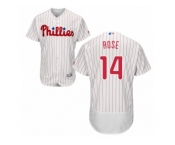 Men's Majestic Philadelphia Phillies #14 Pete Rose White Red Strip Flexbase Authentic Collection MLB Jersey