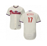 Men's Majestic Philadelphia Phillies #17 Pat Neshek Cream Flexbase Authentic Collection MLB Jersey