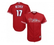 Men's Majestic Philadelphia Phillies #17 Pat Neshek Replica Red Alternate Cool Base MLB Jersey