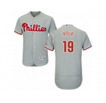 Men's Majestic Philadelphia Phillies #19 John Kruk Grey Flexbase Authentic Collection MLB Jersey
