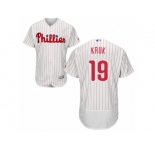 Men's Majestic Philadelphia Phillies #19 John Kruk White Red Strip Flexbase Authentic Collection MLB Jersey
