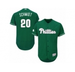 Men's Majestic Philadelphia Phillies #20 Mike Schmidt Green Celtic Flexbase Authentic Collection MLB Jersey