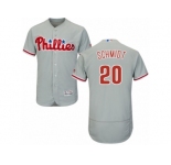 Men's Majestic Philadelphia Phillies #20 Mike Schmidt Grey Flexbase Authentic Collection MLB Jersey