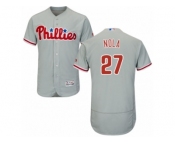 Men's Majestic Philadelphia Phillies #27 Aaron Nola Grey Flexbase Authentic Collection MLB Jersey