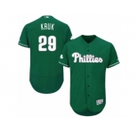 Men's Majestic Philadelphia Phillies #29 John Kruk Green Celtic Flexbase Authentic Collection MLB Jersey