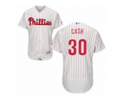 Men's Majestic Philadelphia Phillies #30 Dave Cash White Red Strip Flexbase Authentic Collection MLB Jersey