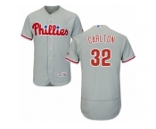 Men's Majestic Philadelphia Phillies #32 Steve Carlton Grey Flexbase Authentic Collection MLB Jersey