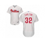Men's Majestic Philadelphia Phillies #32 Steve Carlton White Red Strip Flexbase Authentic Collection MLB Jersey