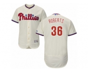 Men's Majestic Philadelphia Phillies #36 Robin Roberts Cream Flexbase Authentic Collection MLB Jersey
