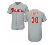 Men's Majestic Philadelphia Phillies #36 Robin Roberts Grey Flexbase Authentic Collection MLB Jersey