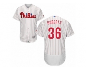 Men's Majestic Philadelphia Phillies #36 Robin Roberts White Red Strip Flexbase Authentic Collection MLB Jersey