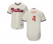 Men's Majestic Philadelphia Phillies #4 Jimmy Foxx Cream Flexbase Authentic Collection MLB Jersey