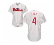 Men's Majestic Philadelphia Phillies #4 Jimmy Foxx White Red Strip Flexbase Authentic Collection MLB Jersey