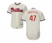 Men's Majestic Philadelphia Phillies #47 Larry Andersen Cream Flexbase Authentic Collection MLB Jersey