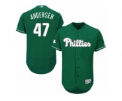 Men's Majestic Philadelphia Phillies #47 Larry Andersen Green Celtic Flexbase Authentic Collection MLB Jersey
