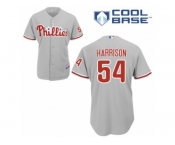 Men's Majestic Philadelphia Phillies #54 Matt Harrison Authentic Grey Road Cool Base MLB Jersey