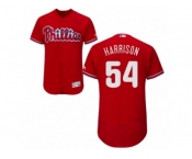 Men's Majestic Philadelphia Phillies #54 Matt Harrison Red Flexbase Authentic Collection MLB Jersey